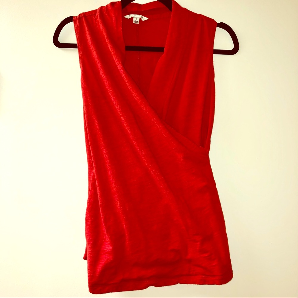 CAbi Faux Wrap Cotton Tank